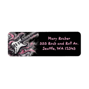 I Love Rock N Roll Electric Guitar Pink Black Label