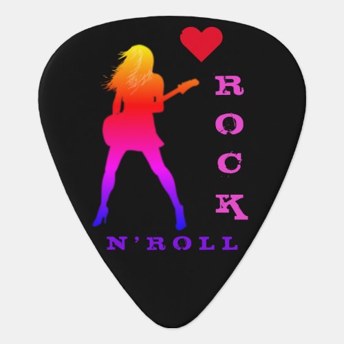 I Love Rock N Roll Guitar Pick _ Rock Girl