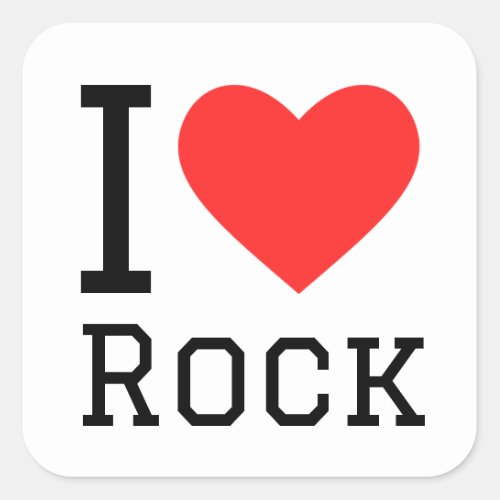 I love rock square sticker