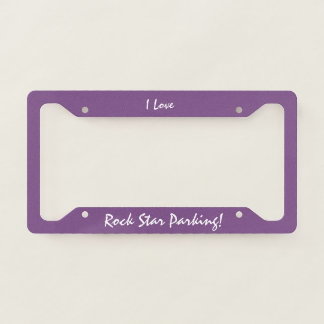 I Love Rock Star Parking License Plate Frame (Front)