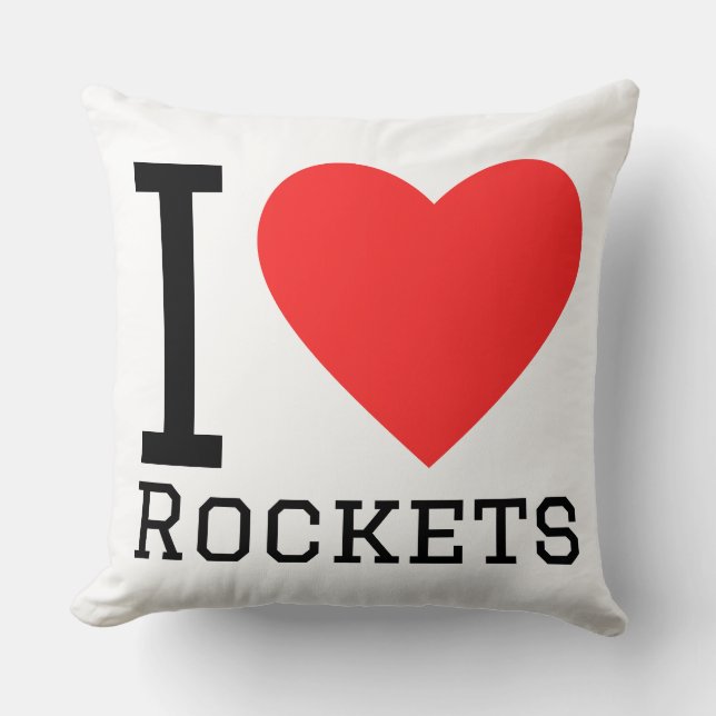 I love rockets throw pillow (Front)