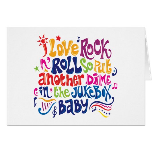 I love rock'n roll cards (Front Horizontal)