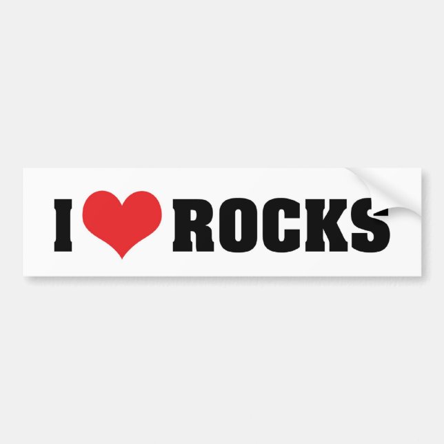 I Love Rocks - Rock Geology Geologist Lover Bumper Sticker (Front)