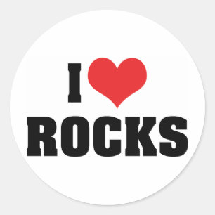 I Love Rocks - Rock Geology Geologist Lover Classic Round Sticker