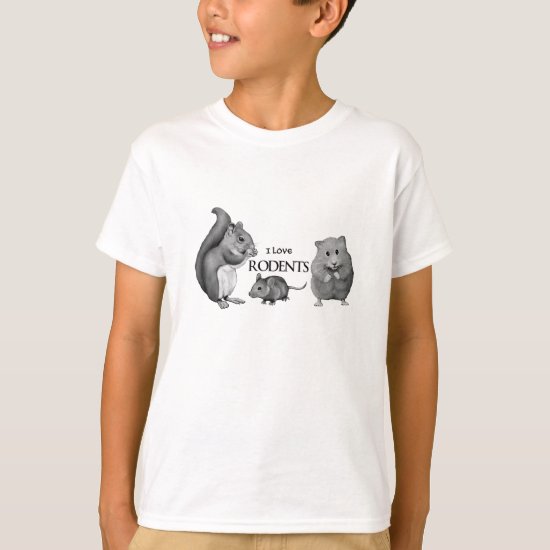I Love Rodents: Squirrel, Mouse, Hamster: Pencil T-Shirt