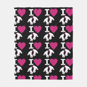 I Love Roller Skating Fleece Blanket