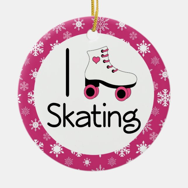 I Love Roller Skating Keepsake Ornament Gift (Front)