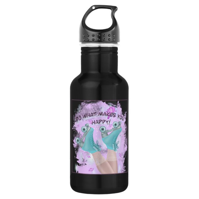 I love rollerblading.  stainless steel water bottle (Front)