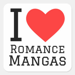 I love romance manga  square sticker
