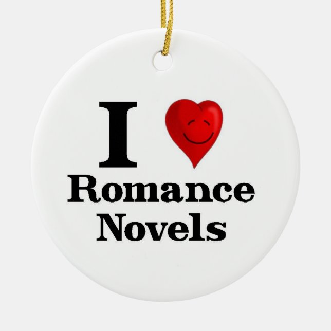 I Love Romance Novels Ceramic Ornament (Front)