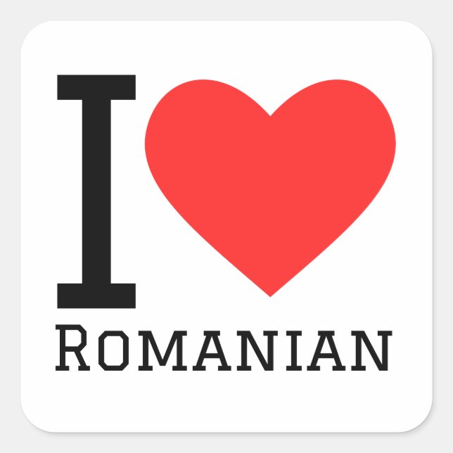 I love Romanian  Square Sticker (Front)