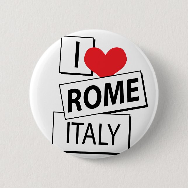 I Love Rome Italy Pinback Button (Front)