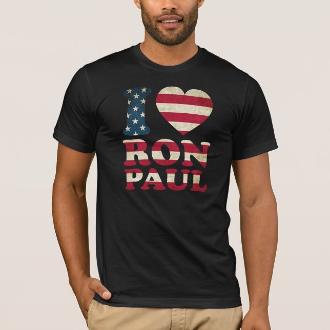 I Love Ron Paul Flag T-Shirt (Front)