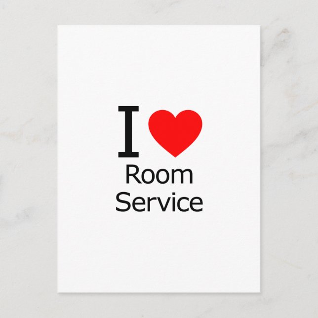 I Love Room Service Postcard (Front)