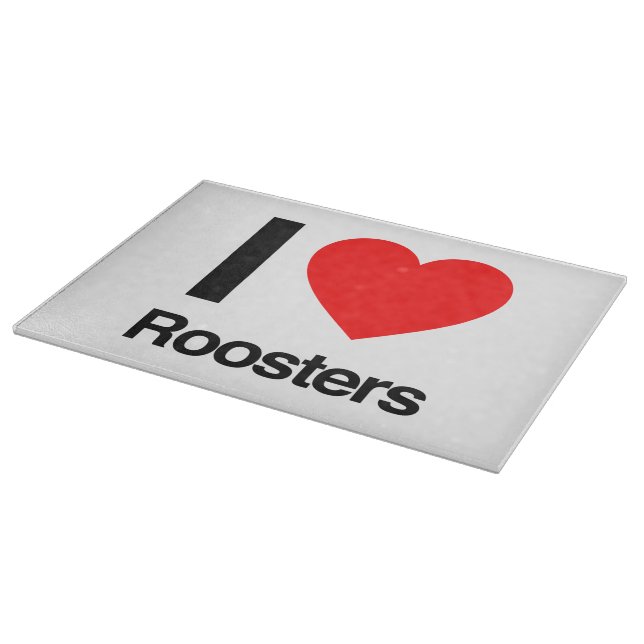 i love roosters cutting board (Corner)