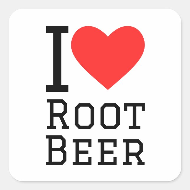 I love root beer square sticker (Front)