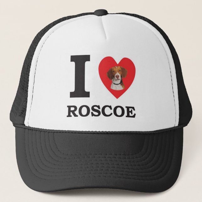 I Love Roscoe the Bed Bug Dog Trucker Hat (Front)
