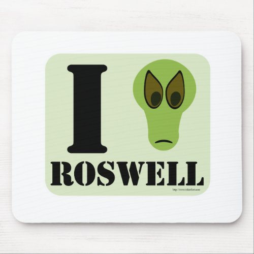 I Love Roswell Funny Heart Aliens Design Mouse Pad