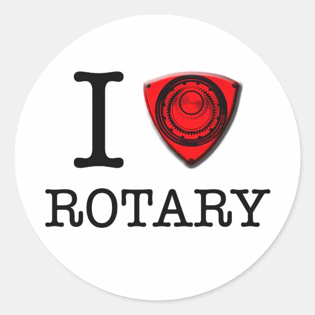 I love Rotary Engine Classic Round Sticker | Zazzle
