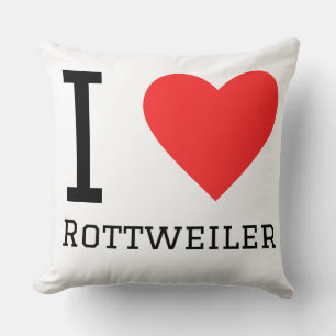 I love Rottweiler Throw Pillow