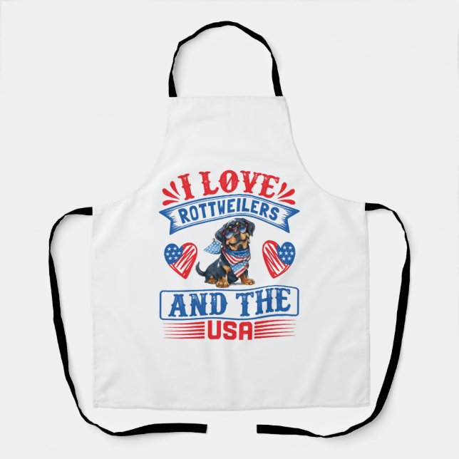 I love Rottweilers and the USA Apron (Front)