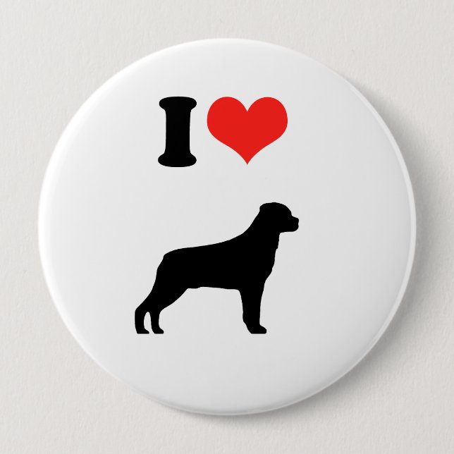 I Love Rotweiler Pinback Button (Front)