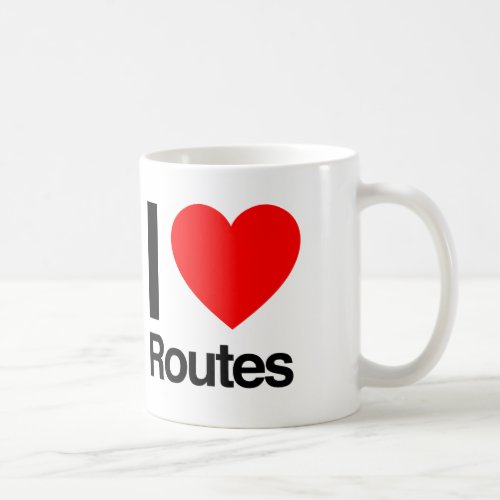 i love routes coffee mug