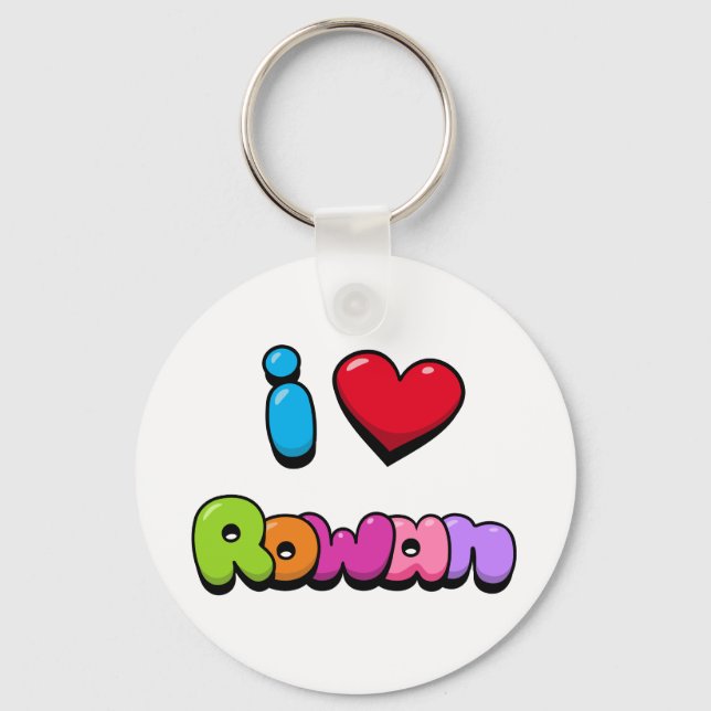 I Love Rowan Keychain (Back)
