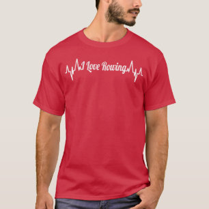I Love Rowing Heartbeat retro T-Shirt
