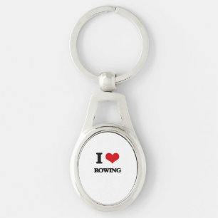 I Love Rowing Keychain