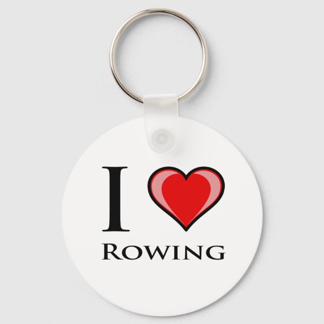 I Love Rowing Keychain (Front)