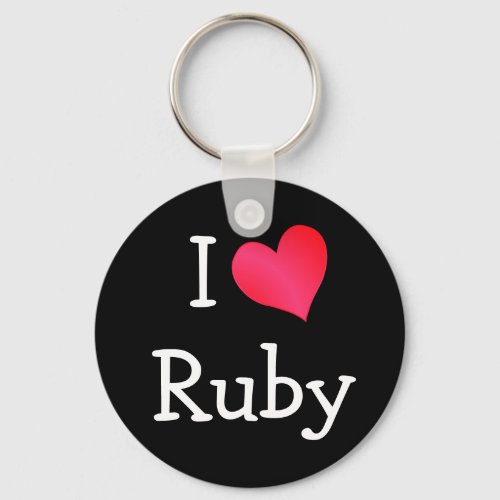 I Love Ruby Keychain