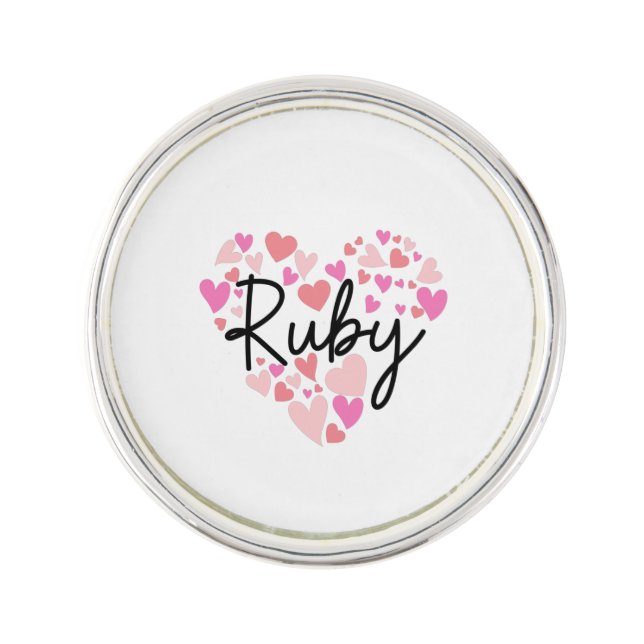 I love Ruby Lapel Pin (Front)