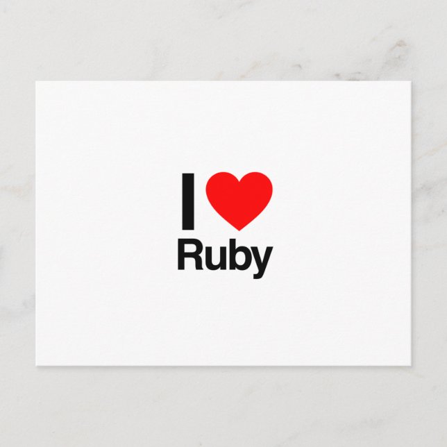 i love ruby postcard (Front)