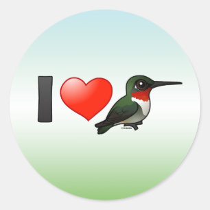 I Love Ruby-throats Classic Round Sticker