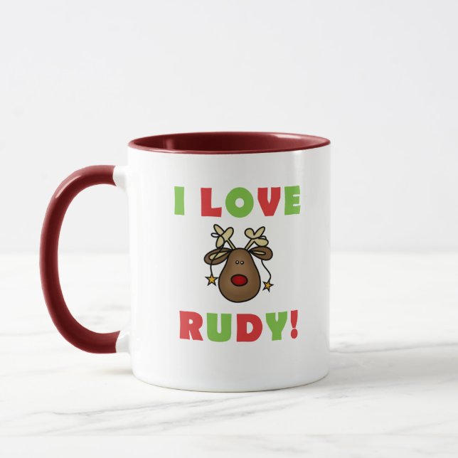 I Love Rudy Reindeer Mug (Left)