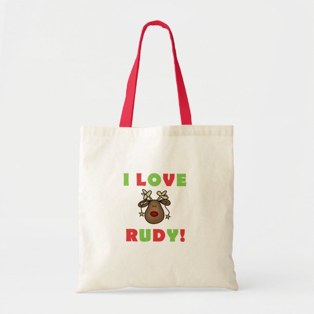 I Love Rudy Reindeer Tote Bag (Front)