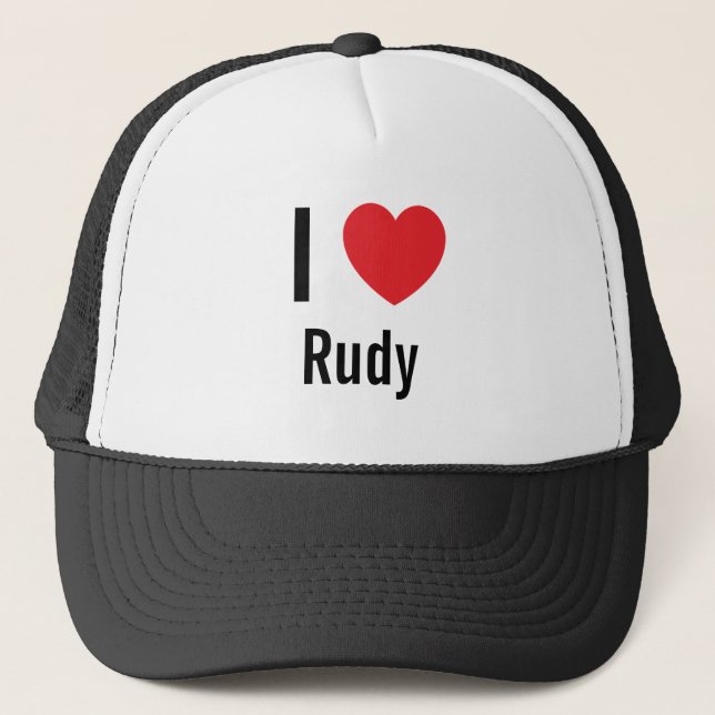I love Rudy Trucker Hat (Front)