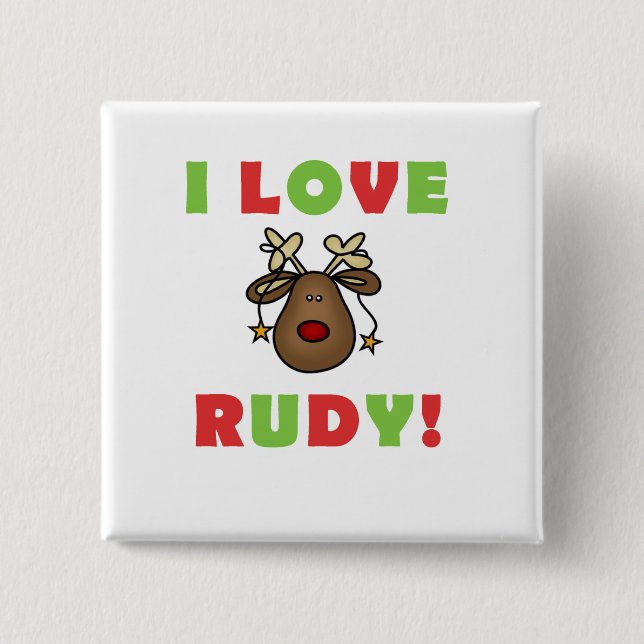 I Love Rudy Tshirts and Gifts Pinback Button (Front)