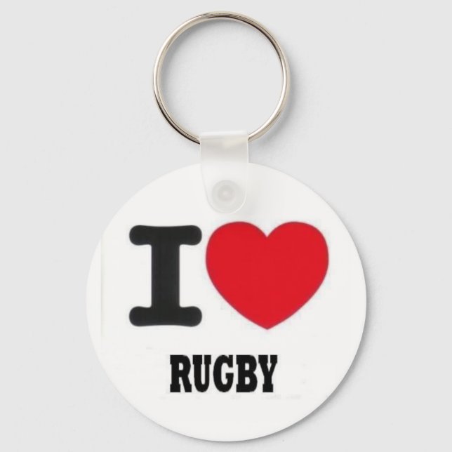 i love rugby2 keychain (Front)