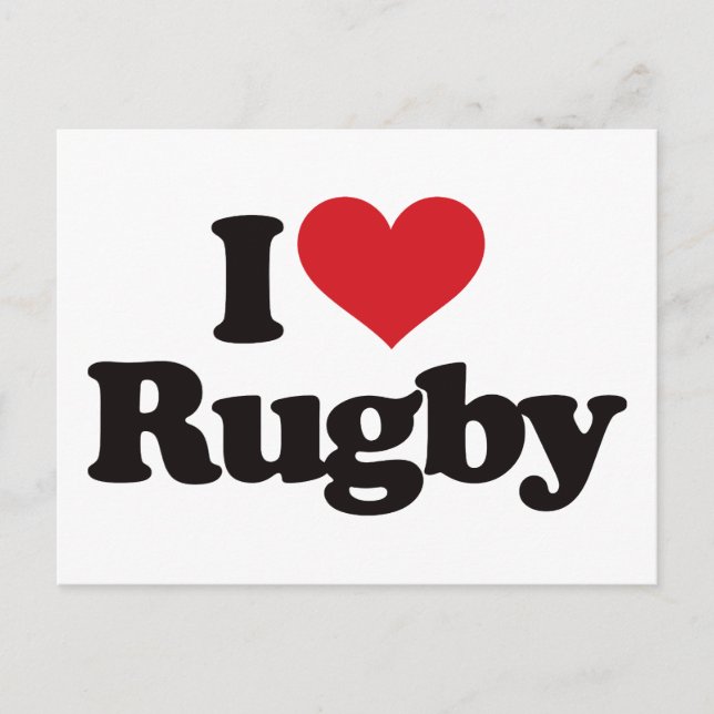 I Love Rugby Postcard (Front)