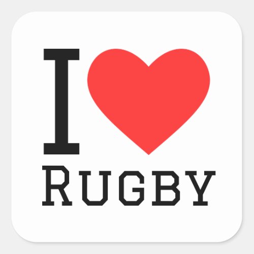 I love rugby square sticker