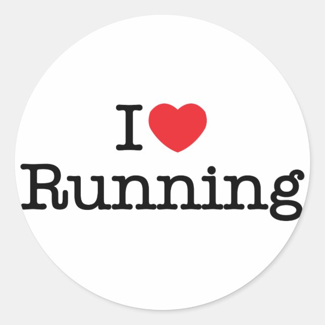 I love running classic round sticker (Front)