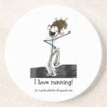 I love running! coaster<br><div class="desc">Show off your love for running. Buy a set or mix and match! Image from http://tri-ingtobeathletic.blogspot.com</div>