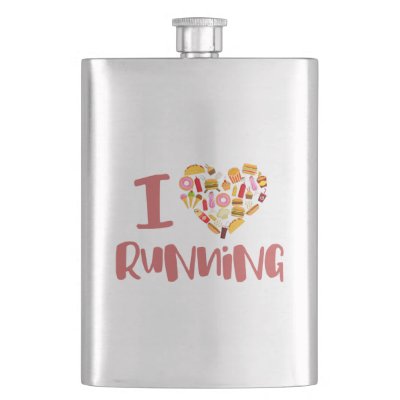 I Love Running (For Food) Flask