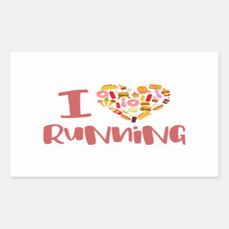 I Love Running (For Food) Rectangular Sticker