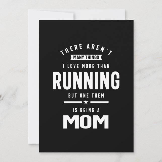 I love Running. I Love Being a Mom Thank You Card (Front)