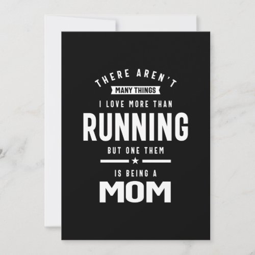 I love Running I Love Being a Mom Thank You Card