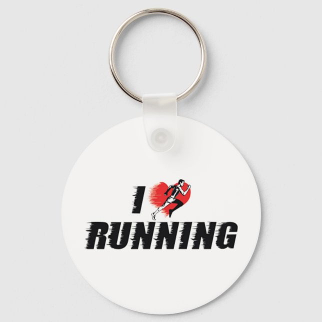 I Love Running Keychain (Front)