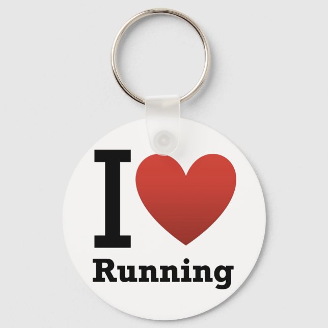 I Love Running Keychain (Front)